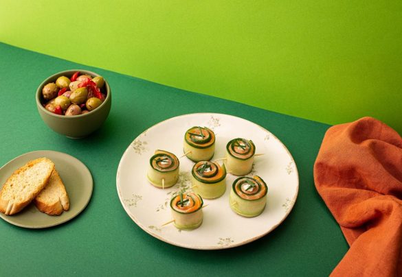 Roulés apéritifs au concombre et saumon