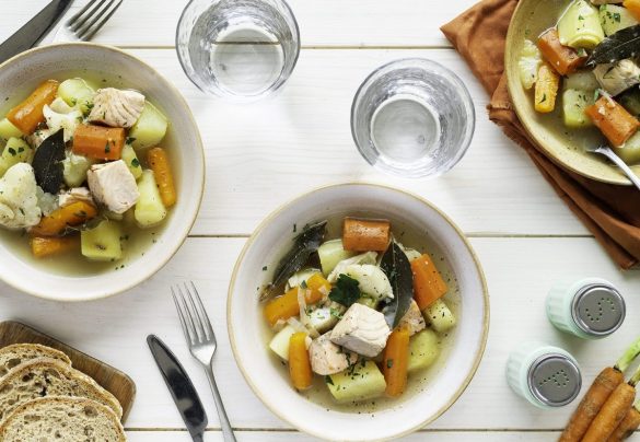 pot-au-feu de la mer saumon et cabillaud