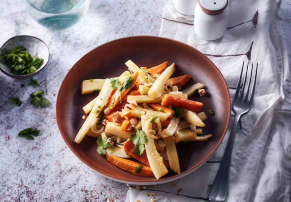 Wok de panais et patate douce à l’asiatique