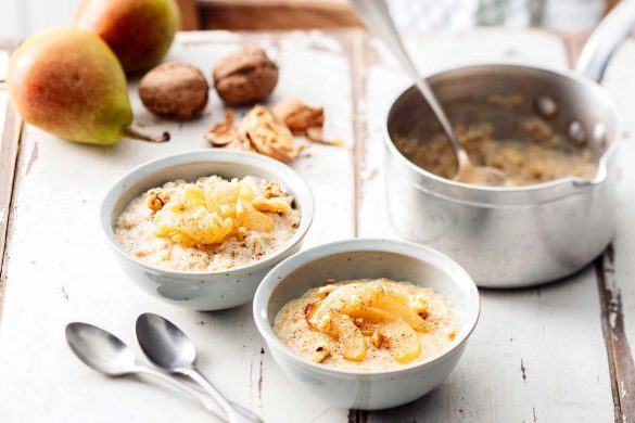Porridge poires et noix